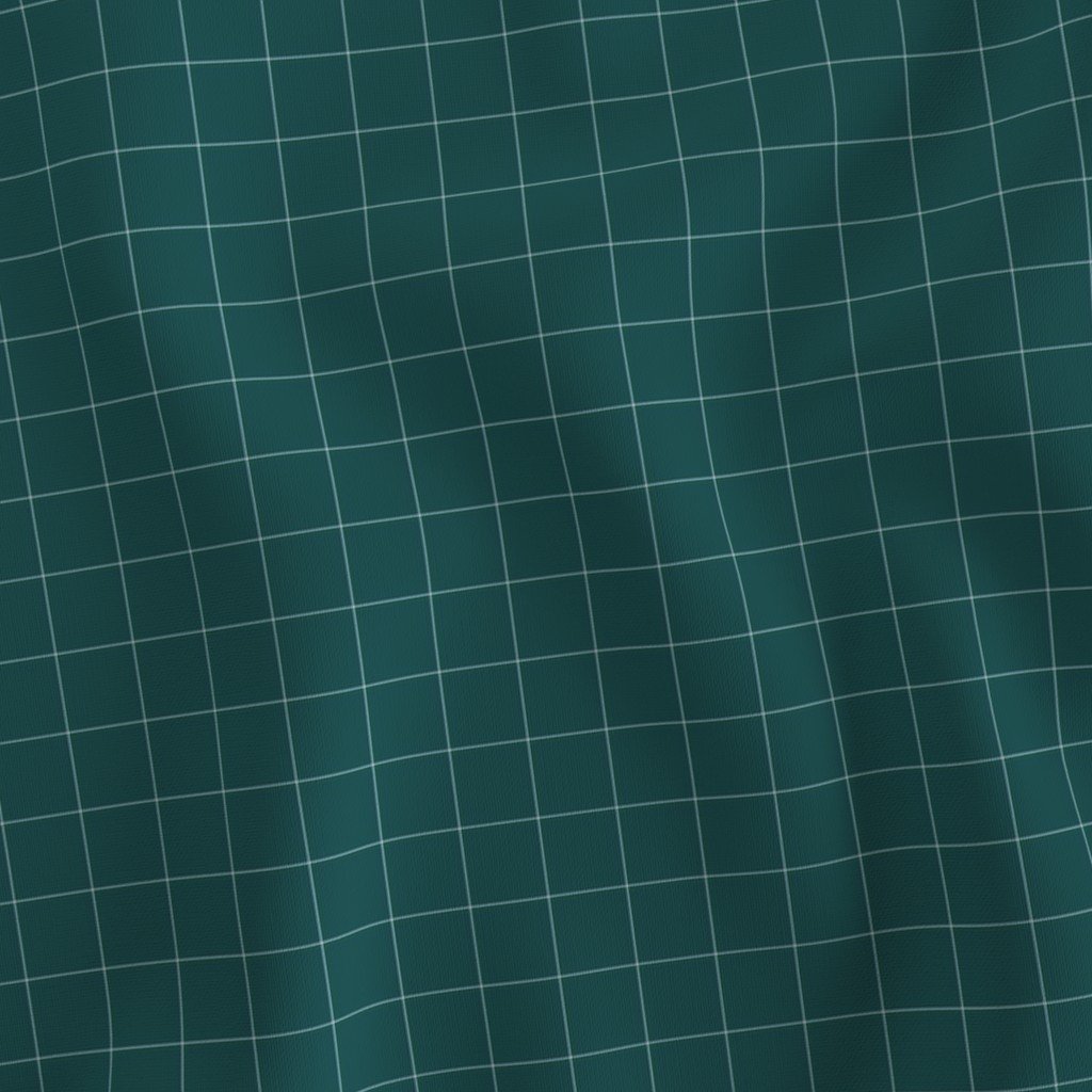 1 Inch Grid Line Pattern with White Lines on Dark Teal