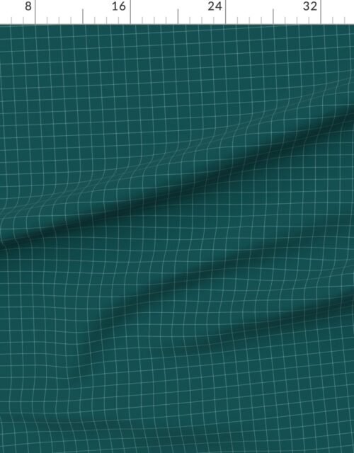 1 Inch Grid Line Pattern with White Lines on Dark Teal
