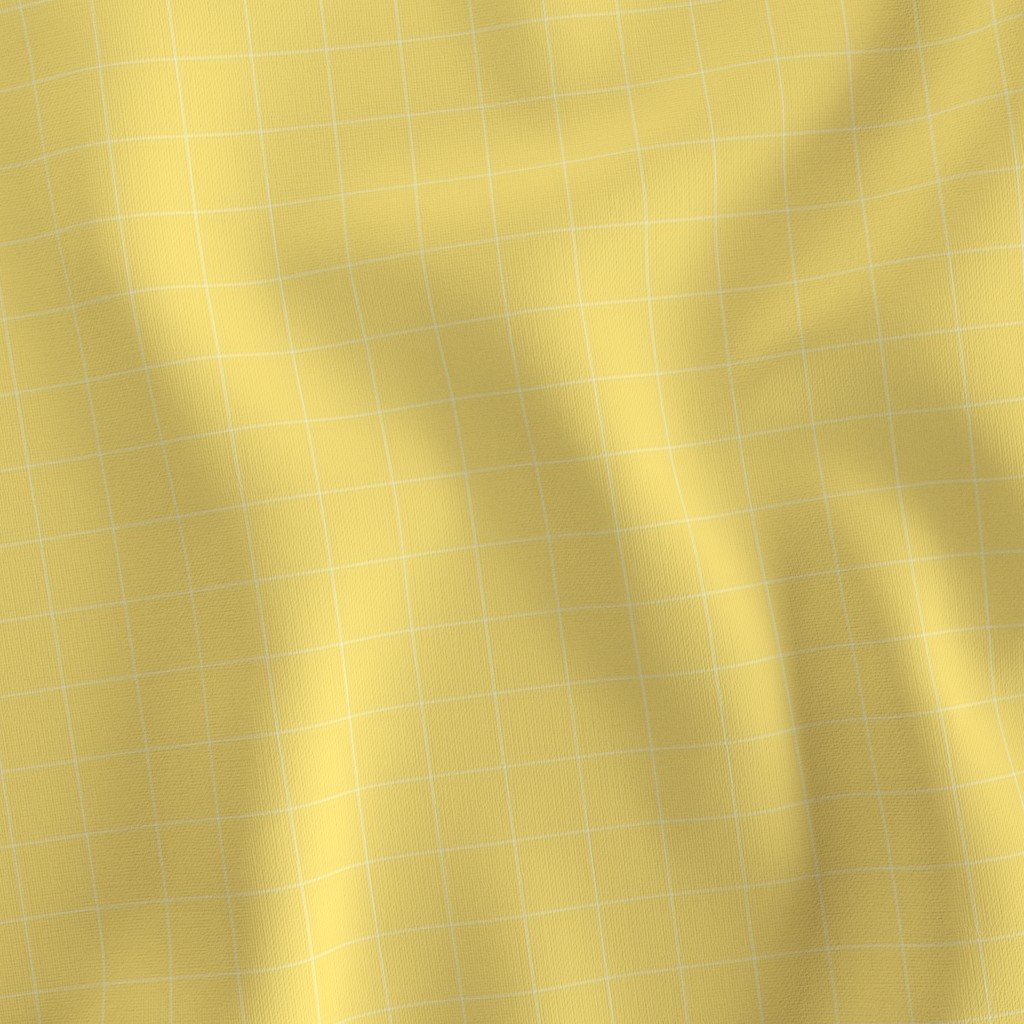 1 Inch Grid Line Pattern with White Lines on Sunshine Yellow