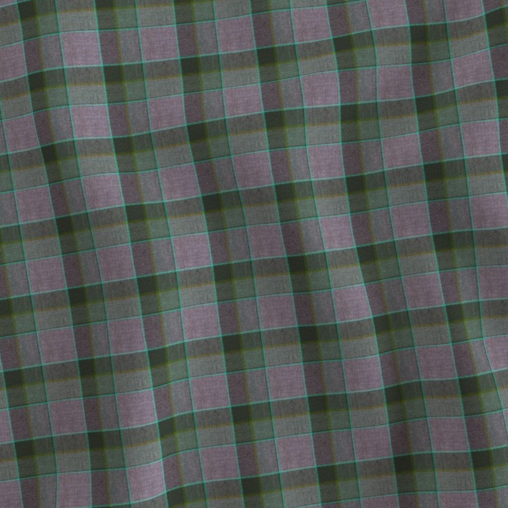 Fraser Weathered Wool Scottish Tartan with Forest Green and Slate Gray Acce