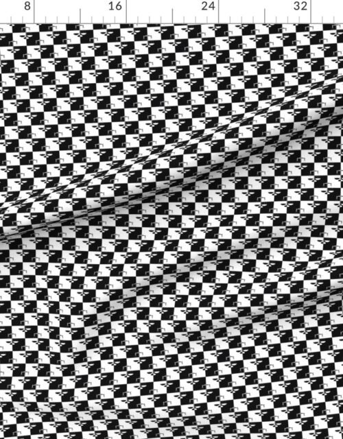 Small Black and White Scales of Justice Geometric Fashion Pattern