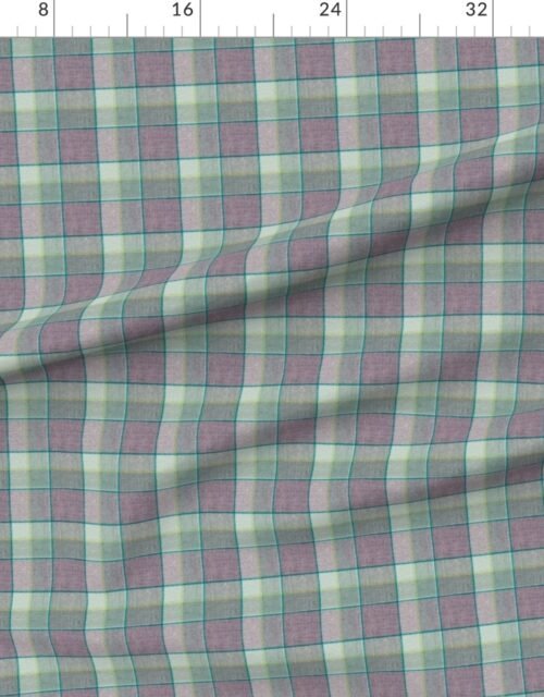 Weathered Wool Scottish Christmas Tartan with Lavender and Mint Green