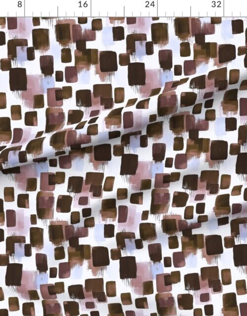 Abstract Earthy Brushstroke Blocks in Brown and Mauve