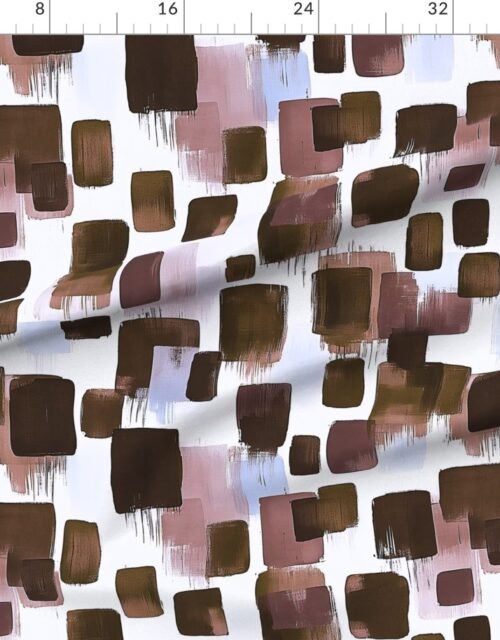 Large Abstract Earthy Brushstroke Blocks in Brown and Mauve