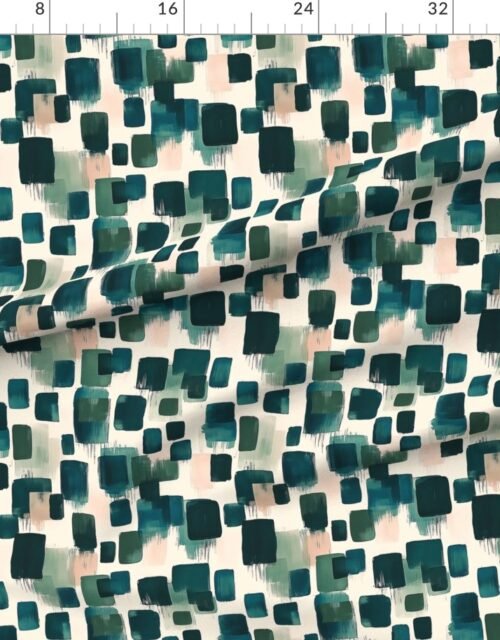 Abstract Earthy Brushstroke Blocks in Teal and Soft Peach