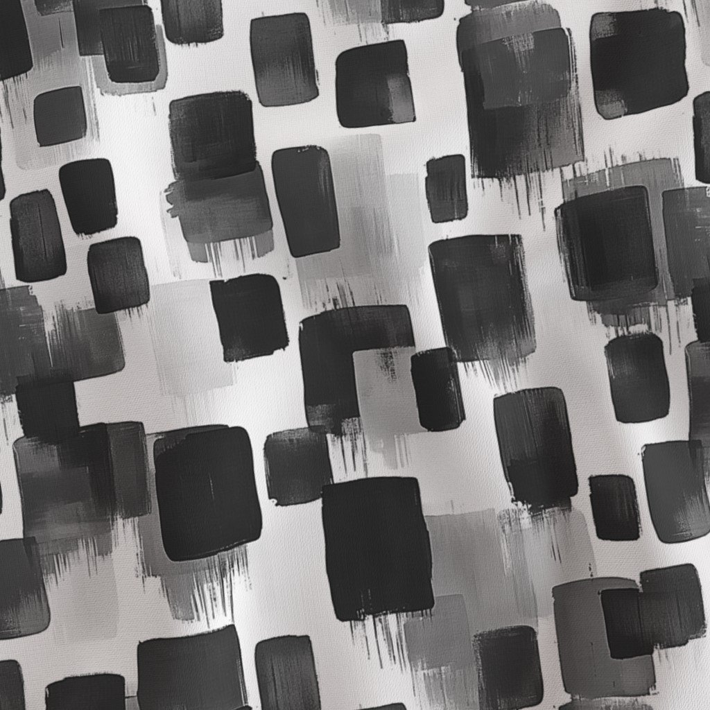 Abstract Monochrome Brushstroke Blocks in Black White and Gray