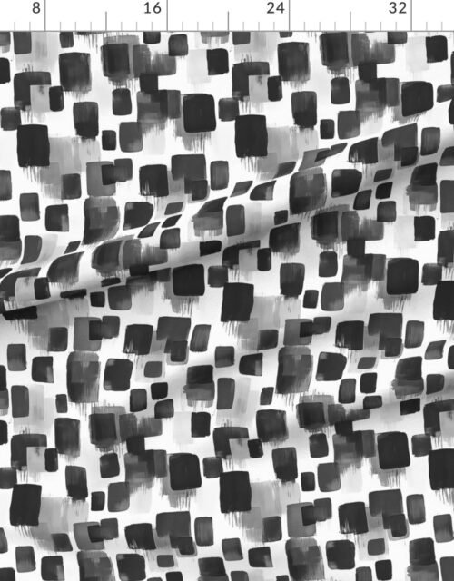 Abstract Monochrome Brushstroke Blocks in Black White and Gray