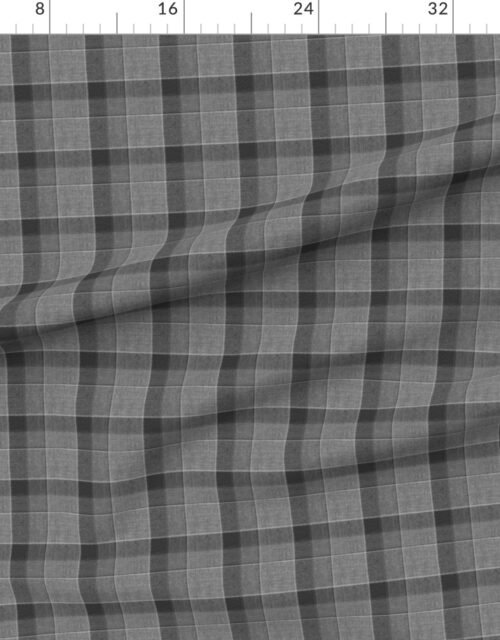 Weathered Wool Scottish Christmas Tartan with Frosty Charcoal and Gray