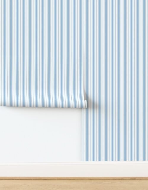 Sky Blue Ticking Stripe Design de Cote d Azur Wallpaper