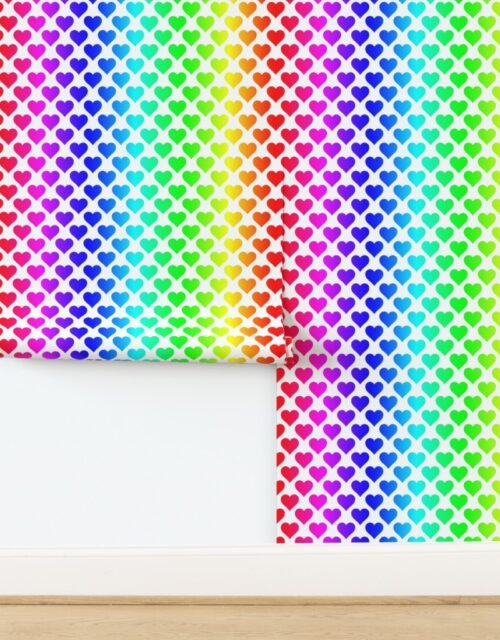 Rainbow Heart Symphony in Bold Spectrum Wallpaper