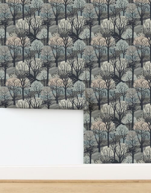 Small New England Endless Forest Trees Winter Wallpaper