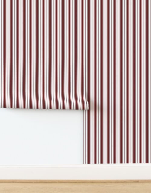 Plum Ticking Stripe Design de Alsace Wallpaper
