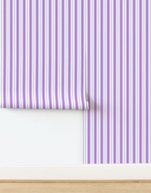 Provence Lavender Ticking Stripe Design Wallpaper