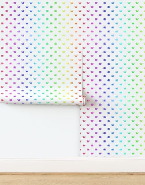 Delicate Rainbow Crown Pattern - Regal Hues Collection Wallpaper
