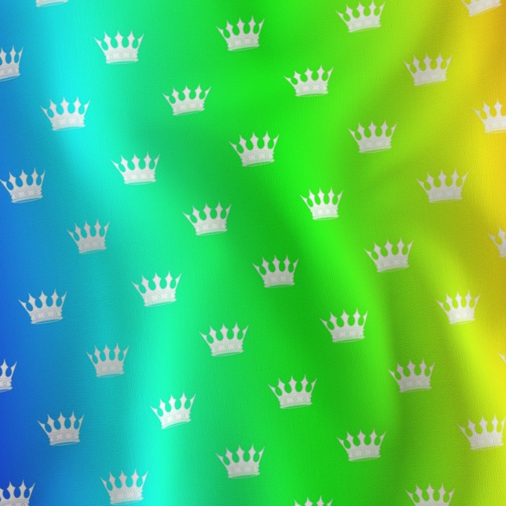 Small Gradient Rainbow Crown Pattern – Regal Hues Collection