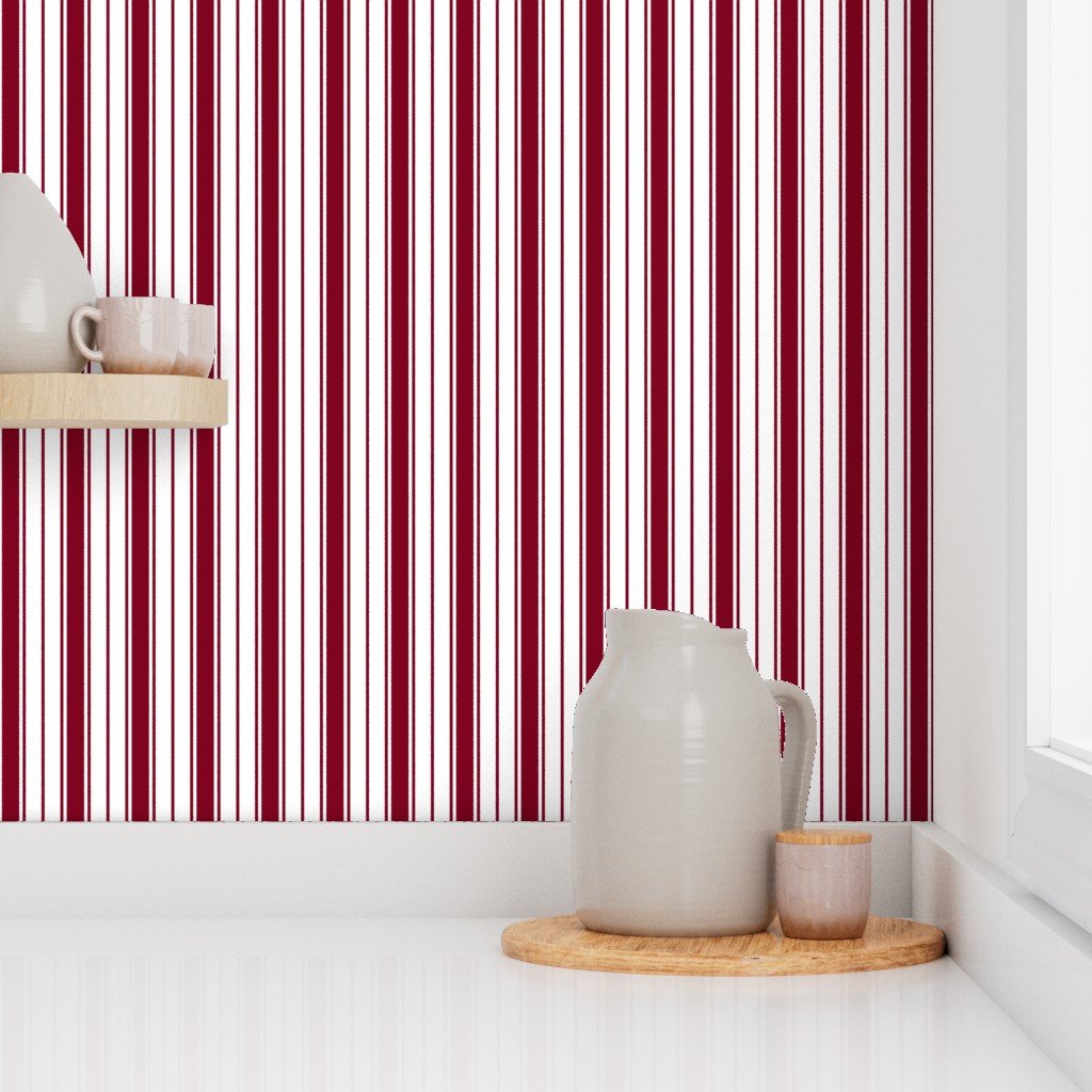 Alsace Wine Ticking Stripe Design Wallpaper