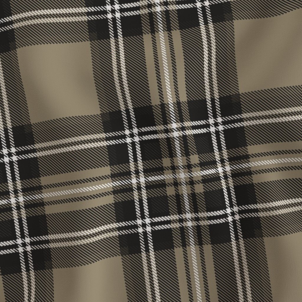 Brown Tan Beige Stewart Christmas Tartan