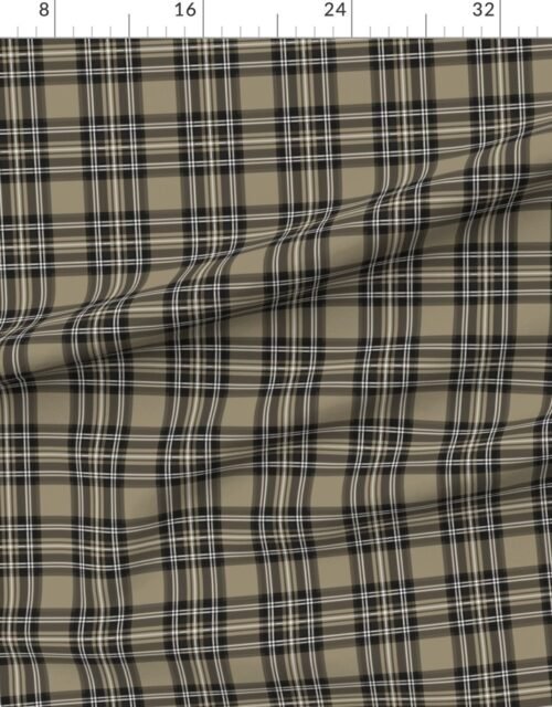 Small Brown Tan Beige Stewart Christmas Tartan