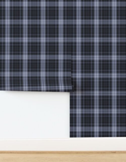 Dress Gordon Scottish Tartan Weave in Muted Faded Grey and Charcoal Wallpaper