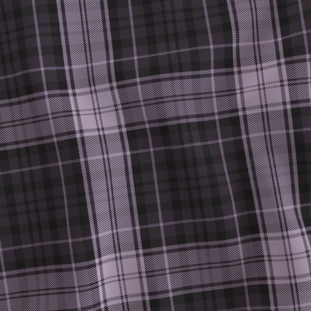 Dress Gordon Scottish Tartan Weave in Muted Faded Lavender and Charcoal