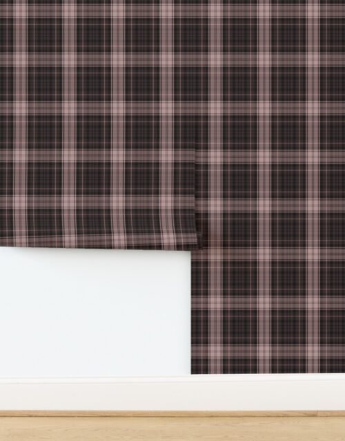 Dress Gordon Scottish Tartan in Faded Brown and Soft Rose Wallpaper