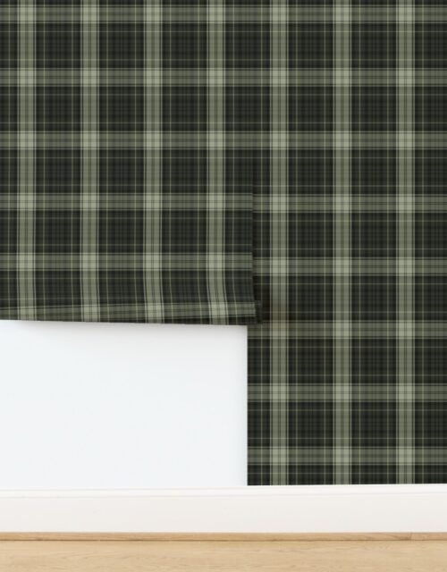 Dress Gordon Scottish Tartan in Forest Green and Sage Wallpaper