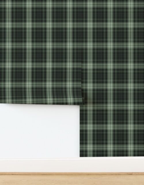 Dress Gordon Scottish Tartan in Moss Green and Mint Wallpaper