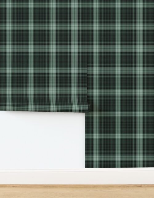 Dress Gordon Scottish Tartan in Teal Green and Light Aqua Wallpaper