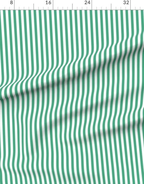 1/2" Vertical Beguiling Green and White Stripe