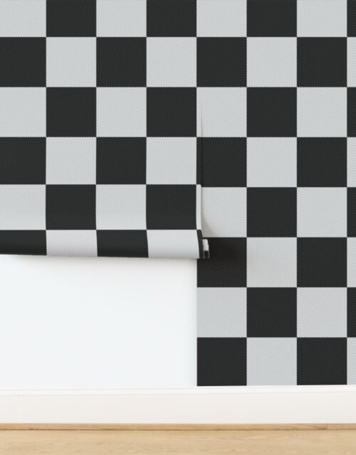 Black and White Carbon Fiber Check Wallpaper