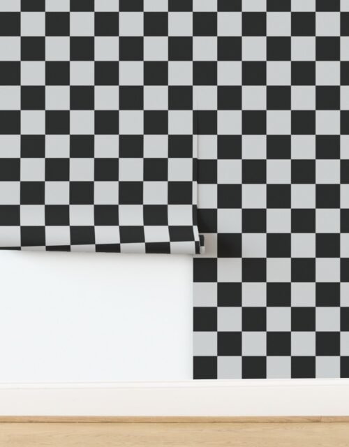 Small Black and White Carbon Fiber Check Wallpaper