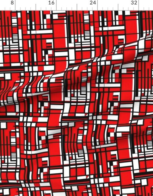 Small De Stijl Geometric Color Pattern in Red