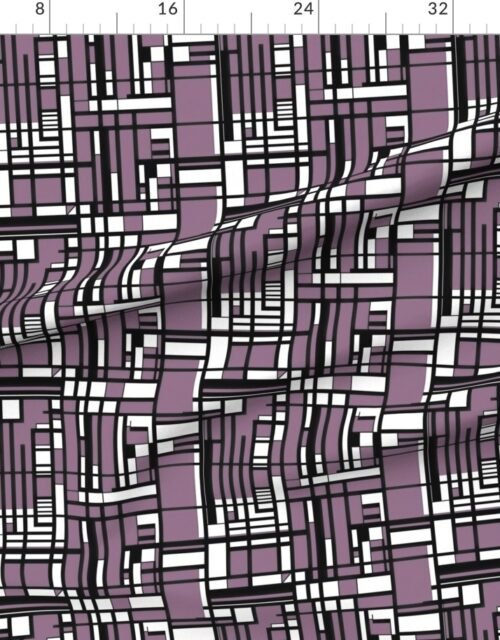Mauve Modernist City Blocks Geometric Pattern