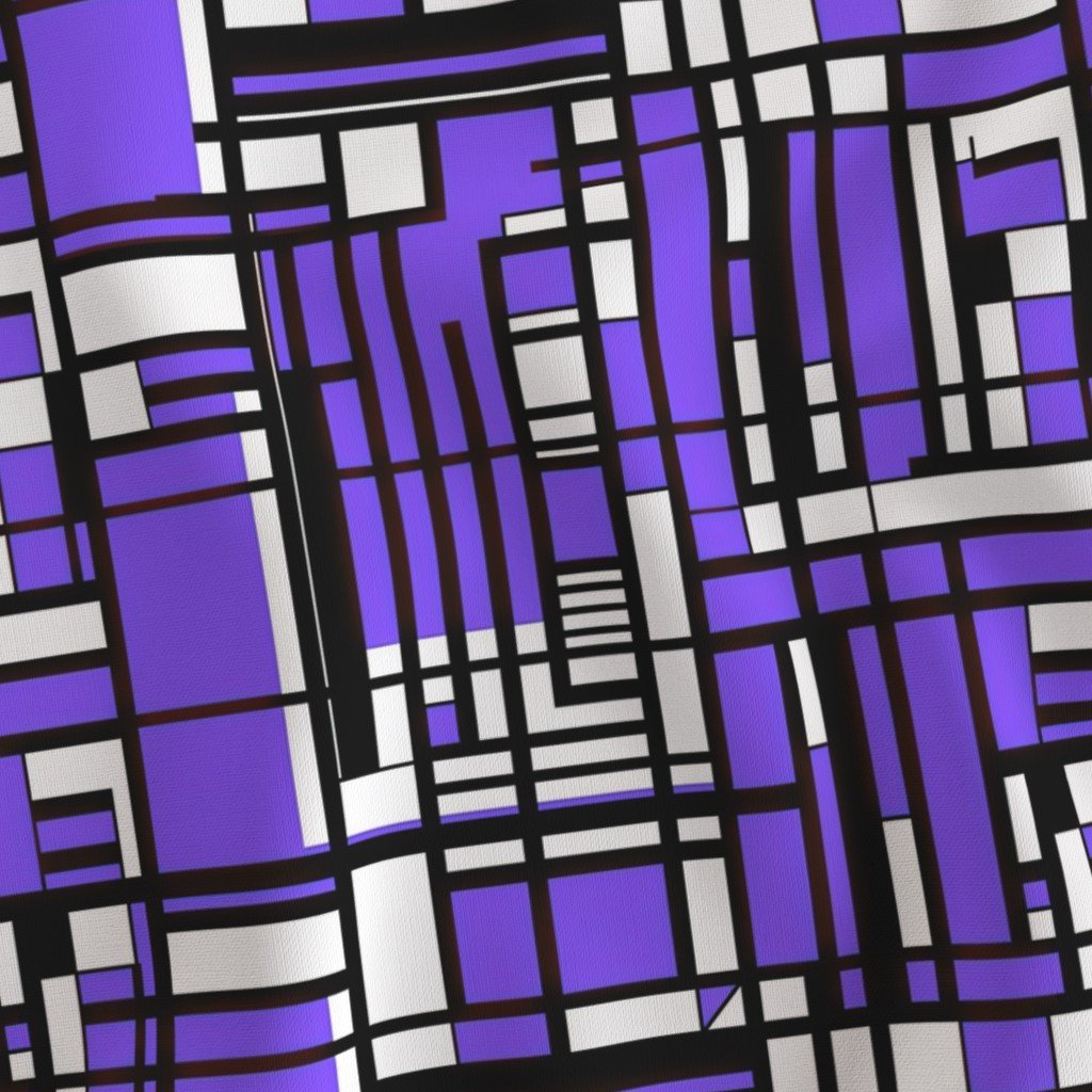 Electric Violet Modernist City Blocks Geometric Pattern