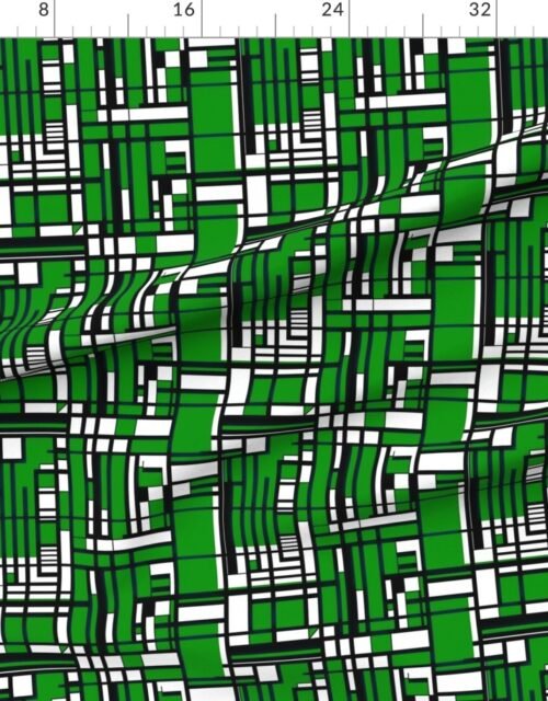 Bright kelly green blocks energize this bold geometric grid design with cri