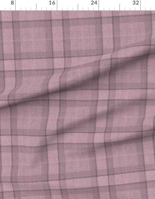 Soft Mauve and Taupe Tartan Wool-Texture Plaid Fabric