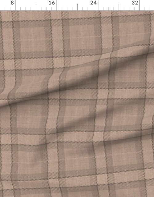 Fawn Brown and Warm Sand Wool-Look Heritage Plaid Fabric