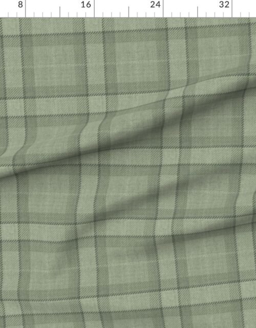 Sage Green and Soft Olive Tartan Wool-Style Plaid Fabric