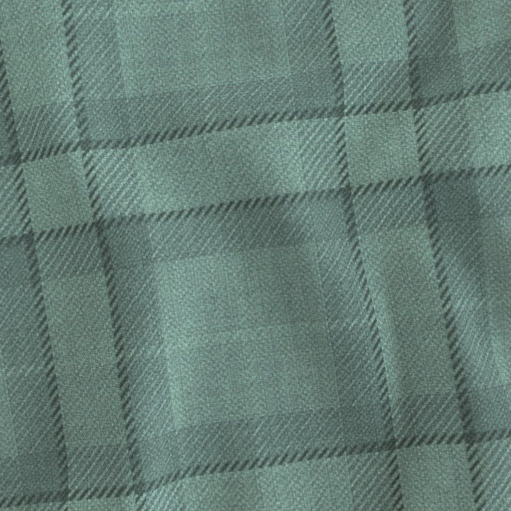 Dusty Teal and Misty Aqua Wool-Texture Tartan Plaid Fabric