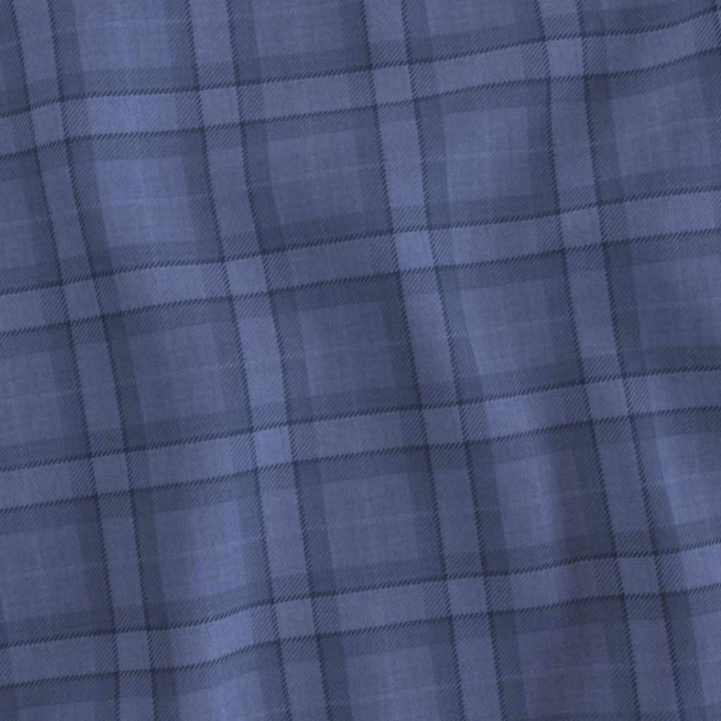 Classic Denim Blue Country Checkered Plaid Fabric