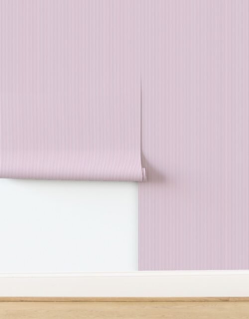 Mauve Mist Pinstripe in an English Country Garden Wallpaper