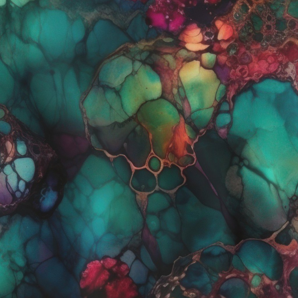 Inky Opal Swirl with Emerald Teal and Warm Ruby Accents