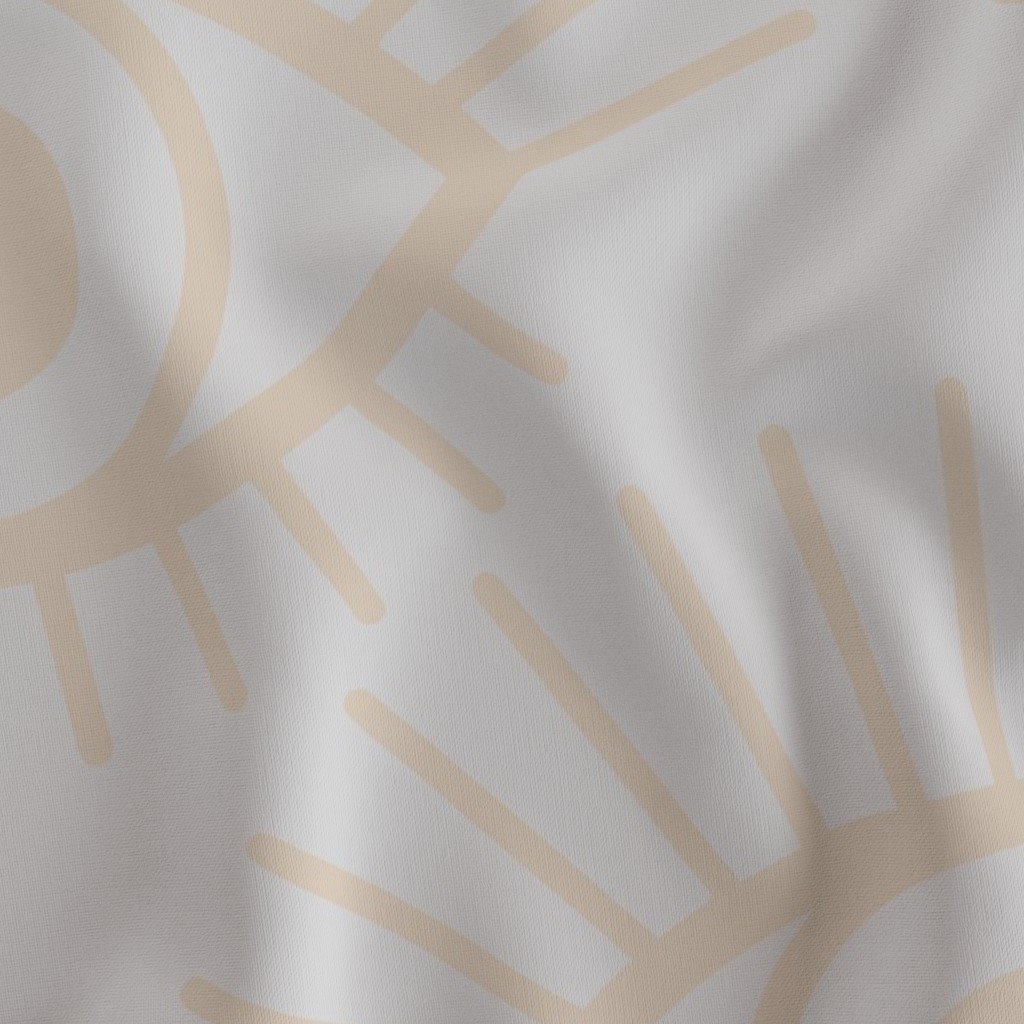 Mystical Eye Symbol in Warm Beige and Light Dove Grey Narrow Spaced