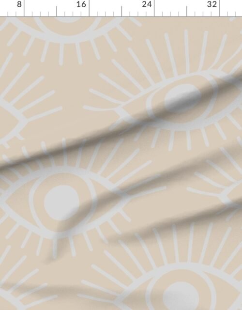 Mystical Eye Symbol in Warm Beige and Light Dove Grey Narrow Spaced