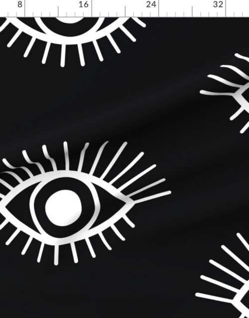 Spaced Mystical Eye Symbols in Black and White