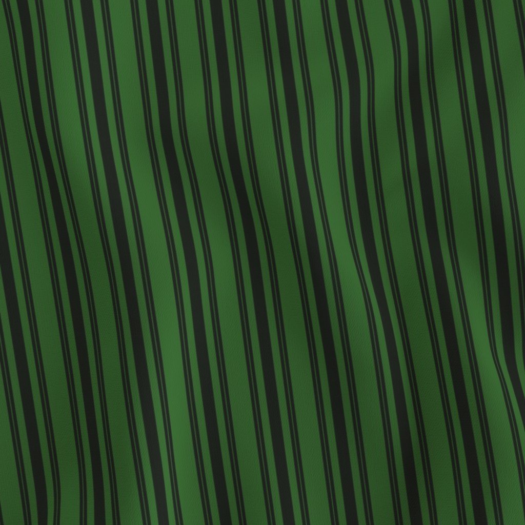 Hunter Green and Black Pinstripe Fabric for Golf Dens and Man Caves