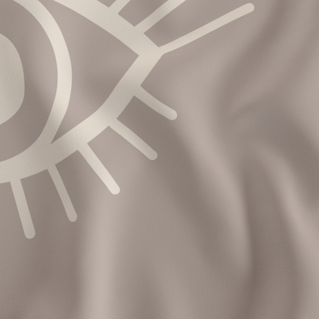 Spaced Mystical Eye Symbols in Misty Taupe and Sandstone Cream