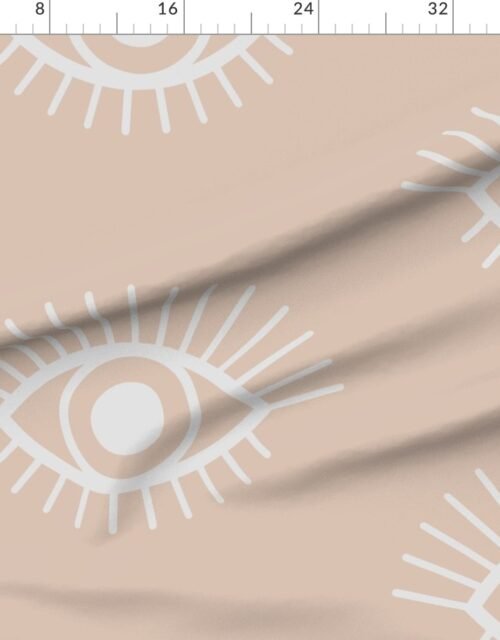 Spaced Mystical Eye Symbols in Muted Clay Pink and Cloud Grey