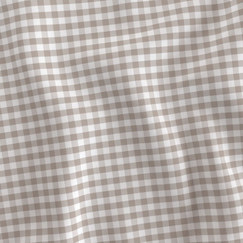 Misty Taupe Gingham Check Plaid Pattern