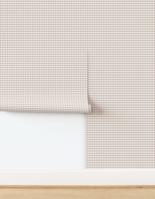 Muted Clay Pink Soft Blush Gingham Check Plaid Pattern Wallpaper